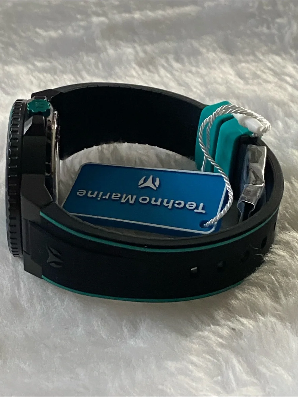 Technomarine Men's Black & Teal Sport Dive Watch